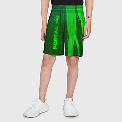 Шорты детские Portal - green gradient по-вертикали, цвет: 3D-принт — фото 2