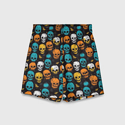 Шорты детские Паттерн с черепами - грифика, цвет: 3D-принт