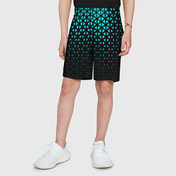 Шорты детские Геометрический градиент - чёрно-синий, цвет: 3D-принт — фото 2