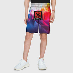 Шорты детские DOTA geometry neon, цвет: 3D-принт — фото 2
