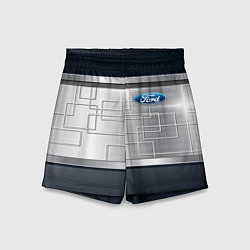Шорты детские FORD текстура из метала, цвет: 3D-принт