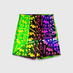 Шорты детские Marshmello pattern neon steel, цвет: 3D-принт