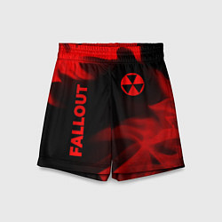 Детские шорты Fallout - red gradient вертикально