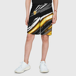 Шорты детские Герб России - Жёлтое свечение, цвет: 3D-принт — фото 2