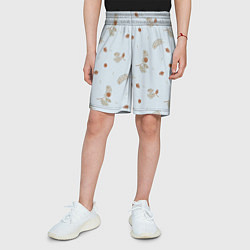Шорты детские Зимние ветки сосны и шишки, цвет: 3D-принт — фото 2