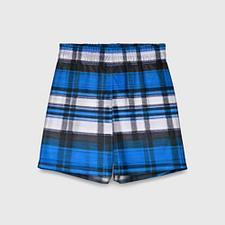 Шорты детские Сине-белая ткань в клетку, цвет: 3D-принт
