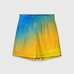 Шорты детские Желто голубой градиент, цвет: 3D-принт