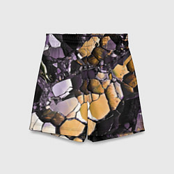 Шорты детские Чёрно-жёлтый камень, цвет: 3D-принт