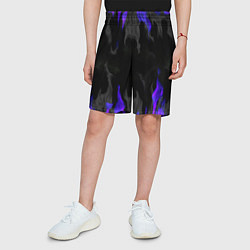 Шорты детские Неоновый огонь и дым, цвет: 3D-принт — фото 2