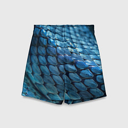 Шорты детские Голубая кожа змеи, цвет: 3D-принт