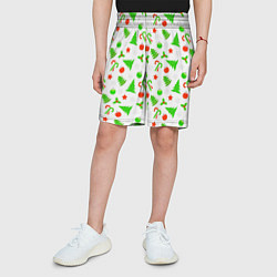 Шорты детские Новогодний ёлочный паттерн, цвет: 3D-принт — фото 2