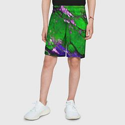 Шорты детские A purple mineral in a green stone, цвет: 3D-принт — фото 2