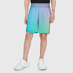 Шорты детские Градиент в голубых тонах, цвет: 3D-принт — фото 2
