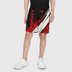 Шорты детские Lixiang - красная абстракция, цвет: 3D-принт — фото 2