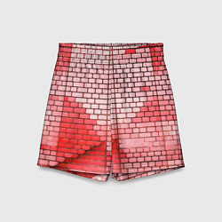 Шорты детские Красные кирпичики, цвет: 3D-принт