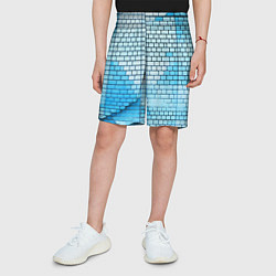Шорты детские Синие кирпичики, цвет: 3D-принт — фото 2