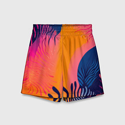 Шорты детские Векторная абстракция с растениями - нейросеть, цвет: 3D-принт