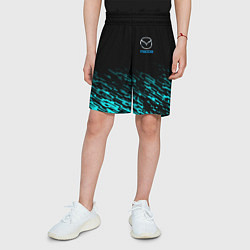 Шорты детские Mazda голубые краски, цвет: 3D-принт — фото 2