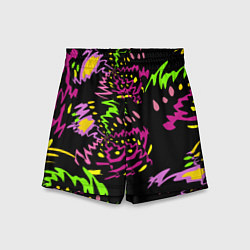 Шорты детские Яркие абстрактные круги-зигзаги, цвет: 3D-принт