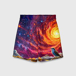 Шорты детские Кукушка в космосе, цвет: 3D-принт