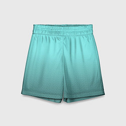 Шорты детские Градиент текстура с точками голубой, цвет: 3D-принт