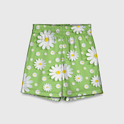 Шорты детские Ромашки бумажные, цвет: 3D-принт