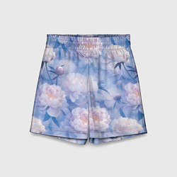 Шорты детские Цветы в туманности, цвет: 3D-принт