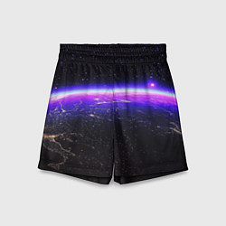 Шорты детские Планета и неоновое свечение, цвет: 3D-принт
