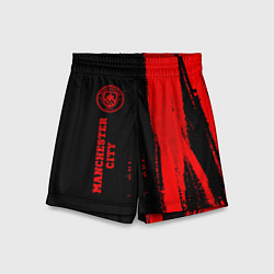 Шорты детские Manchester City - red gradient по-вертикали, цвет: 3D-принт