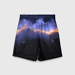 Шорты детские Молния в фиолетовом небе текстура, цвет: 3D-принт