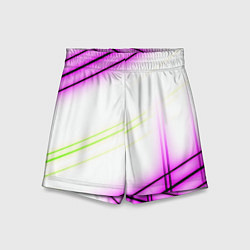 Шорты детские Green white pink line, цвет: 3D-принт