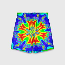 Шорты детские Неоновая психоделика узор, цвет: 3D-принт