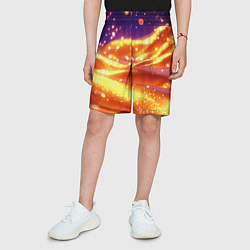 Шорты детские Золотая волнистая текстура, цвет: 3D-принт — фото 2