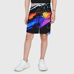 Шорты детские Разноцветные блестящие кляксы - текстура, цвет: 3D-принт — фото 2