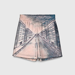 Шорты детские Сумрачный город, цвет: 3D-принт