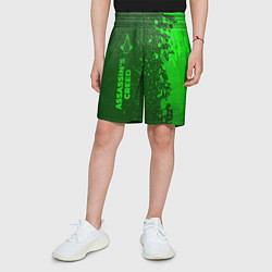 Шорты детские Assassins Creed - green gradient по-вертикали, цвет: 3D-принт — фото 2