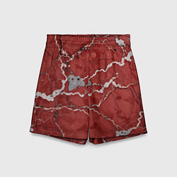 Шорты детские Красно-серый мрамор, цвет: 3D-принт