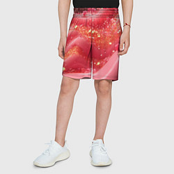 Шорты детские Розовая волнистая блестящая текстура, цвет: 3D-принт — фото 2