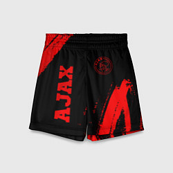 Шорты детские Ajax - red gradient вертикально, цвет: 3D-принт