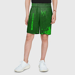 Шорты детские Watch Dogs - green gradient вертикально, цвет: 3D-принт — фото 2