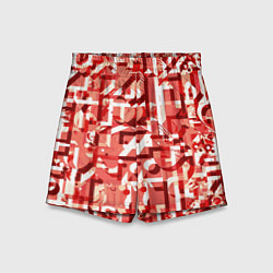 Шорты детские Красно-белый объёмный эффект, цвет: 3D-принт