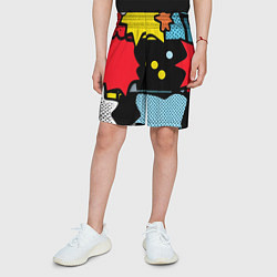 Шорты детские Поп абстракция, цвет: 3D-принт — фото 2
