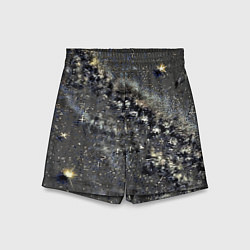 Шорты детские Тёмный серый абстракция звёзды, цвет: 3D-принт
