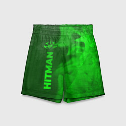Шорты детские Hitman - green gradient по-вертикали, цвет: 3D-принт