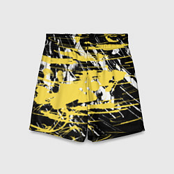 Шорты детские Желтая краска на черном, цвет: 3D-принт