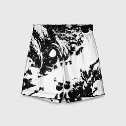 Шорты детские Белый с чёрной абстракцией, цвет: 3D-принт