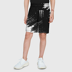 Шорты детские Monster energy белые краски, цвет: 3D-принт — фото 2