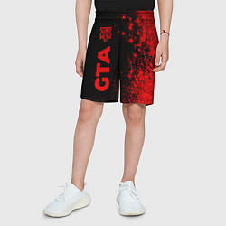 Шорты детские GTA - red gradient по-вертикали, цвет: 3D-принт — фото 2
