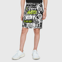 Шорты детские Pattern with inscriptions hustle sand boy, цвет: 3D-принт — фото 2