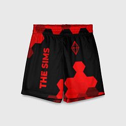 Шорты детские The Sims - red gradient вертикально, цвет: 3D-принт